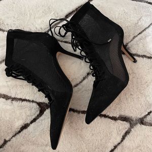 Zara lace up heeled booties